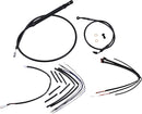 harley-davidson street bob [BURLY BRAND] - Complete Black Vinyl Handlebar Cable/Line Kit for Ape Hangers-1