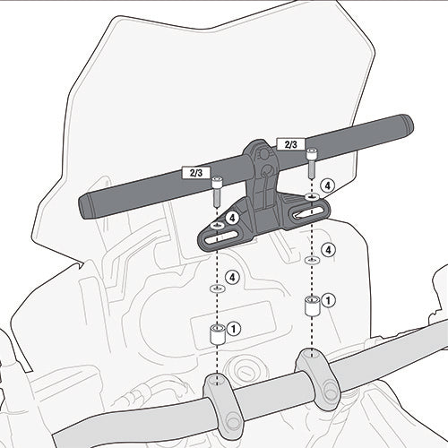 Suzuki GSX S 750 [GIVI] - Montagekit für Smart Bar oder Smart Mount