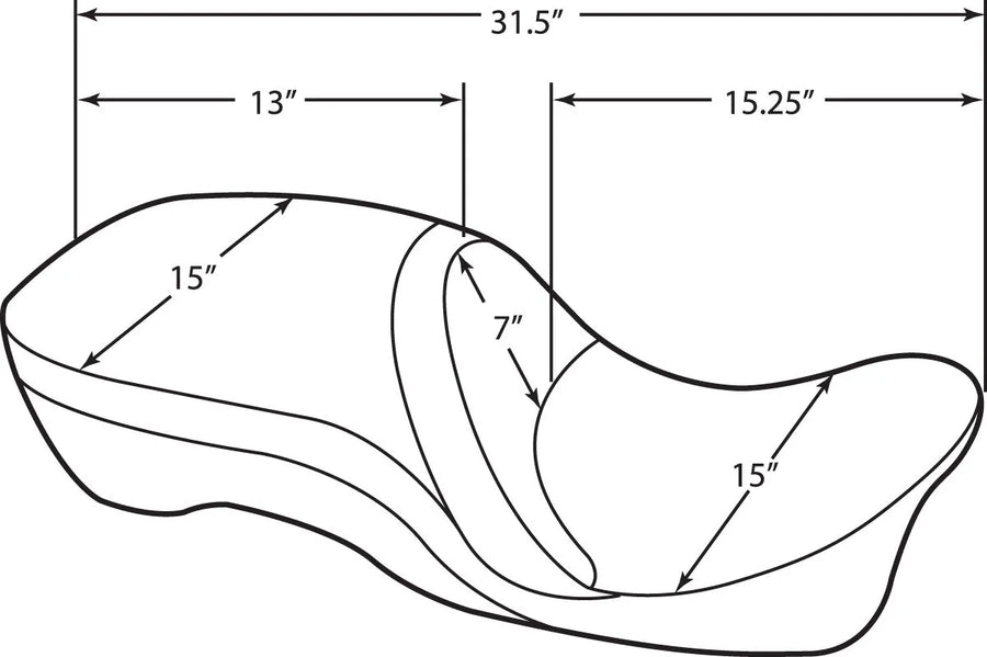 harley davidson touring [DRAG SPECIALTIES] – Siège en cuir 2 places, compatible dossier, touring