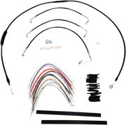 Default Title Harley Davidson Flhtc [BURLY BRAND] - Kit complet de câbles/lignes de guidon en vinyle noir pour Ape Hanger