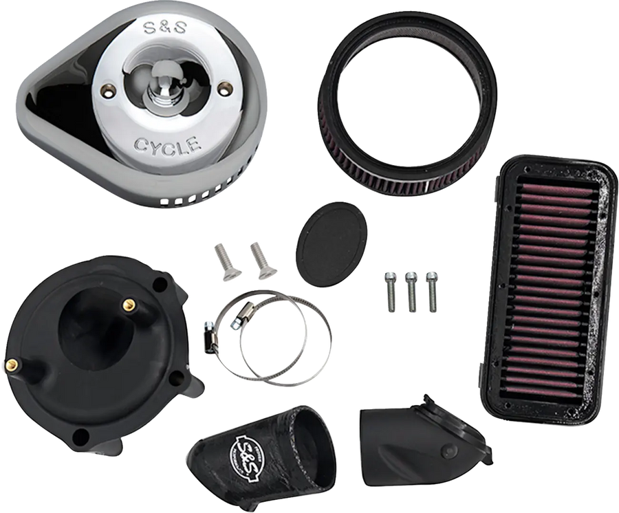 Indian PURSUIT 108 Dark Horse Premium [2024-2026] - Stealth Luftfilter-Kit mit Abdeckung – Oberfläche: Silber – Bild 1