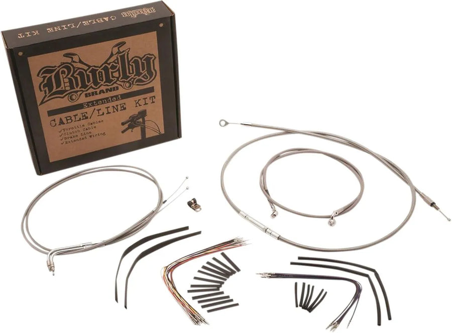 Harley Davidson FXSB [BURLY BRAND] - Kit completo cavo manubrio/linea freno intrecciato in acciaio inossidabile