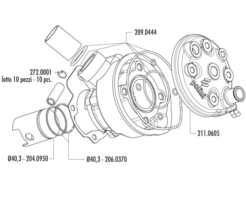 Rieju RS 3 [2013] - Zylinder-Kolben-Kit - Ø40,3mm