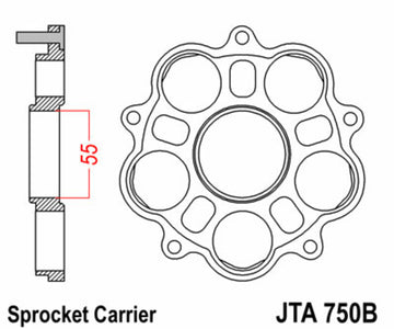 Ducati Monster 1100 [JT SPROKETS] - rear sprocket carrier - 5 silent blocks Ducati