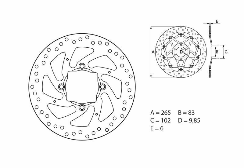 Ducati Diavel 1200 [BREMBO] - Disque de frein rigide rond Série Oro