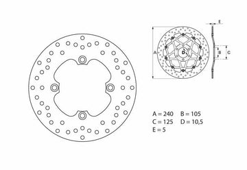 Honda Transalp Xl 600 V [BREMBO] - Disque de frein rigide rond Série Oro