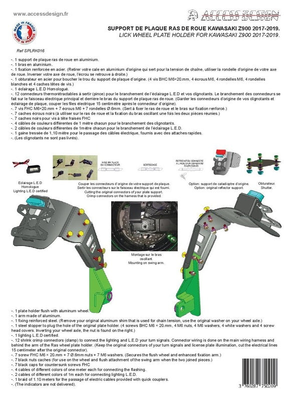 Kawasaki Z Electric [ACCESS DESIGN] - Kennzeichenhalter auf Radhöhe schwarz Kawasaki Z900