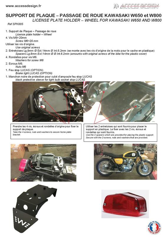 Kawasaki W 650 [ACCESS DESIGN] - portatarga passaruota nero Kawasaki W800
