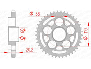 Hyperstrada 821 [AFAM] - Kettenrad Stahl Standard - 525