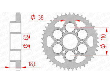 Ducati Diavel 1200 [AFAM] - Sprocket steel standard - 525