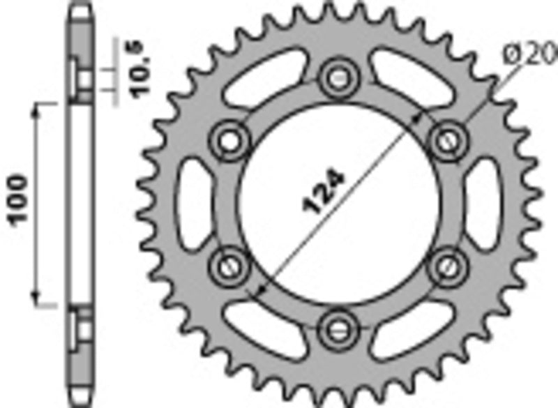 Ducati 900 SS SuperSport [PBR] - Ruota a catena standard C45 Stahl 1027 - 520