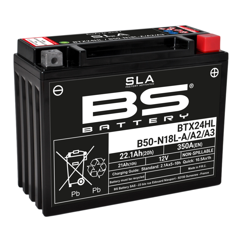 Honda Gl 1000 [BS BATTERY] - Batterie sans entretien SLA activée en usine - BTX24HL/B50-N18L-A/A2/A3