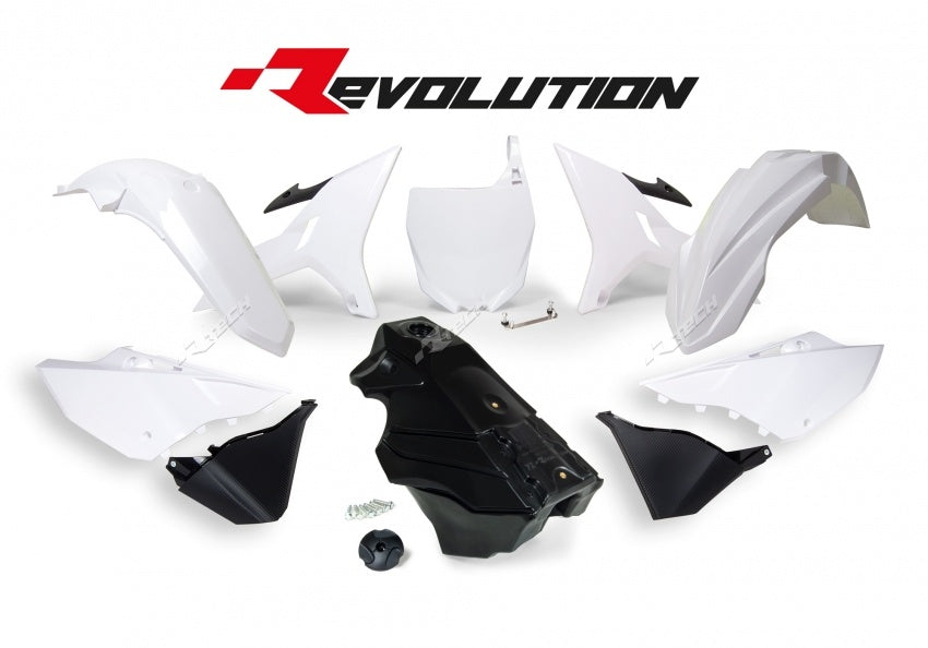 Yamaha YZ 250 (CG 17) [2004] - Revolution Plastik-Kit mit Tank Schwarz/Weiß Yamaha YZ125/250