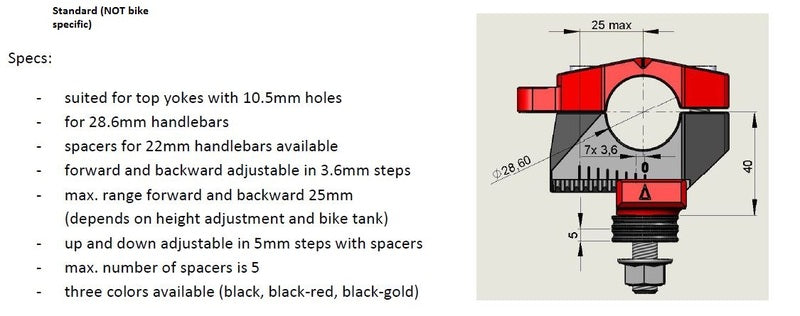 Hypermotard 1100 [GILLES] - 2DGT Adjustable Bar Mounts Black