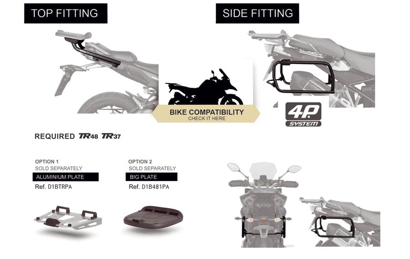 Suzuki V-Strom 1000 Abs [SHAD] - Kit de montage système 4P (latéral)