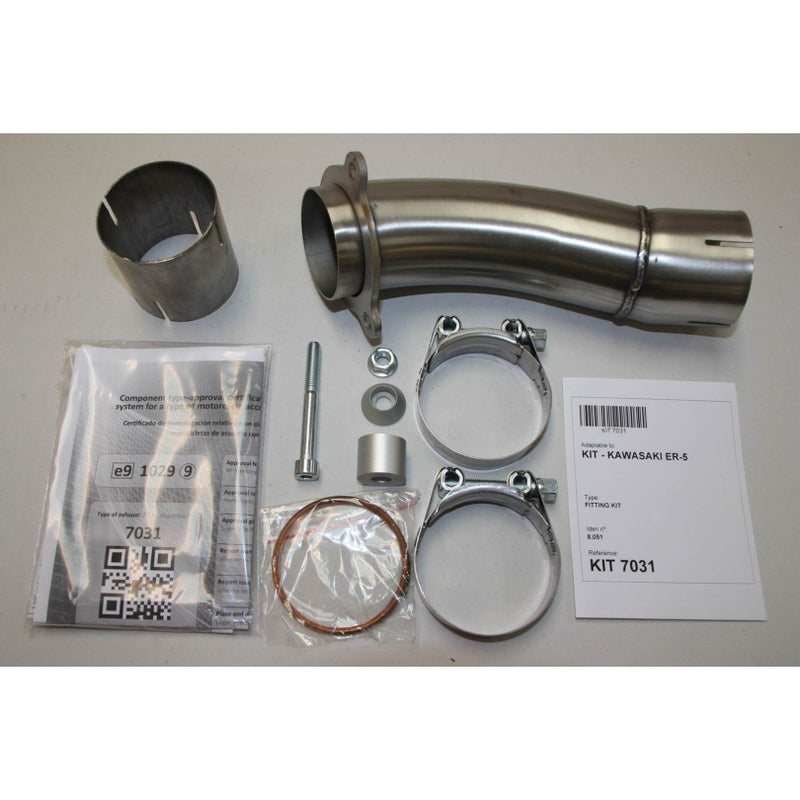 Kawasaki Er 5 [IXIL] - Hexoval muffler stainless steel / end cap stainless steel black - OK7031VSE