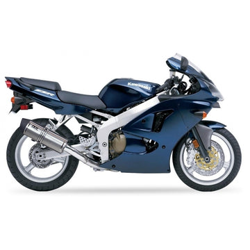 Kawasaki Ninja ZX-6 R (ZX 600 J) [2000-2001] - Hexoval Endtopf Edelstahl / Endkappe Edelstahl schwarz - OK7045VSE