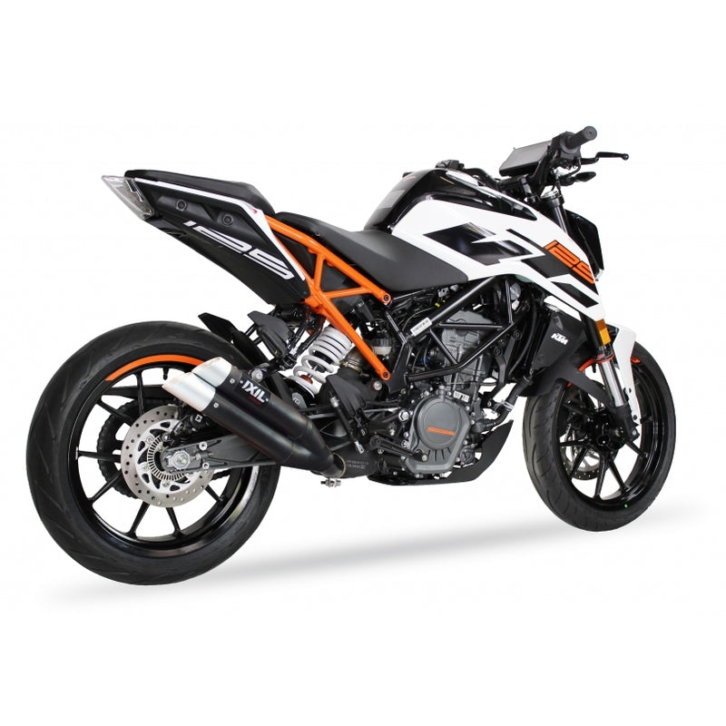 Ktm Duke 390 [IXIL] - Hyperlow silencer stainless steel black / end cap aluminum - XM3357XB