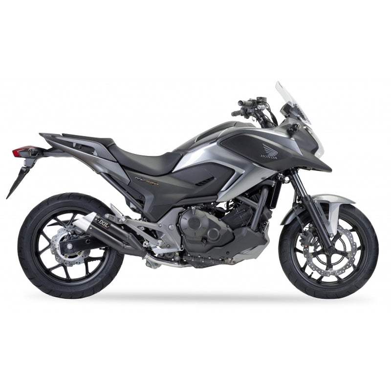 Honda Nc 700 [IXIL] - Hyperlow Endtopf Edelstahl schwarz / Endkappe Aluminium - XH6362XB