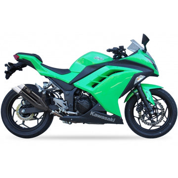 Kawasaki Z 300 [IXIL] - Silenziatore Hyperlow acciaio inox nero / fondello alluminio - XK7336XB