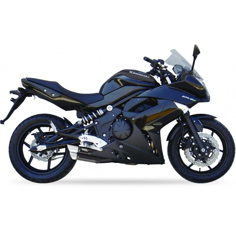 Kawasaki Er 6 F [IXIL] - Hyperlow Endtopf Edelstahl schwarz / Endkappe Aluminium - XK7351XB