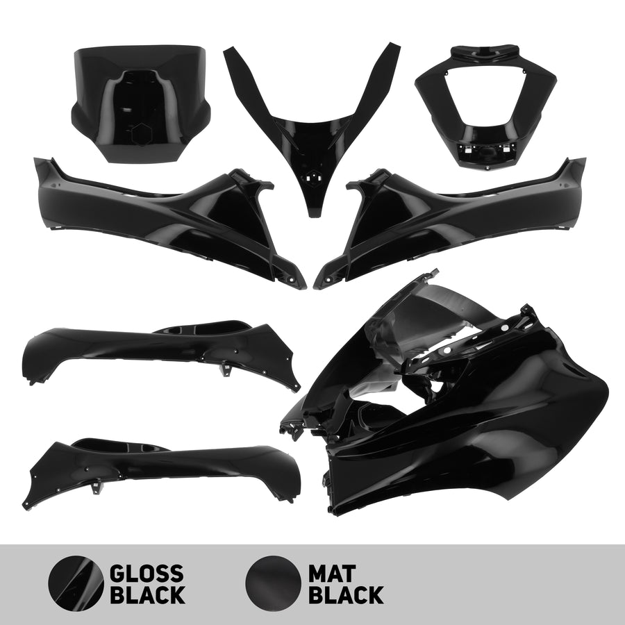 Piaggio MP 3 300 IE LT Touring (M 641) [2011-2013] - Kit Carénage Noir Brillant - Piaggio MP3 125/250/300 (11-14) 400 (08-11) 500 (11-13)
