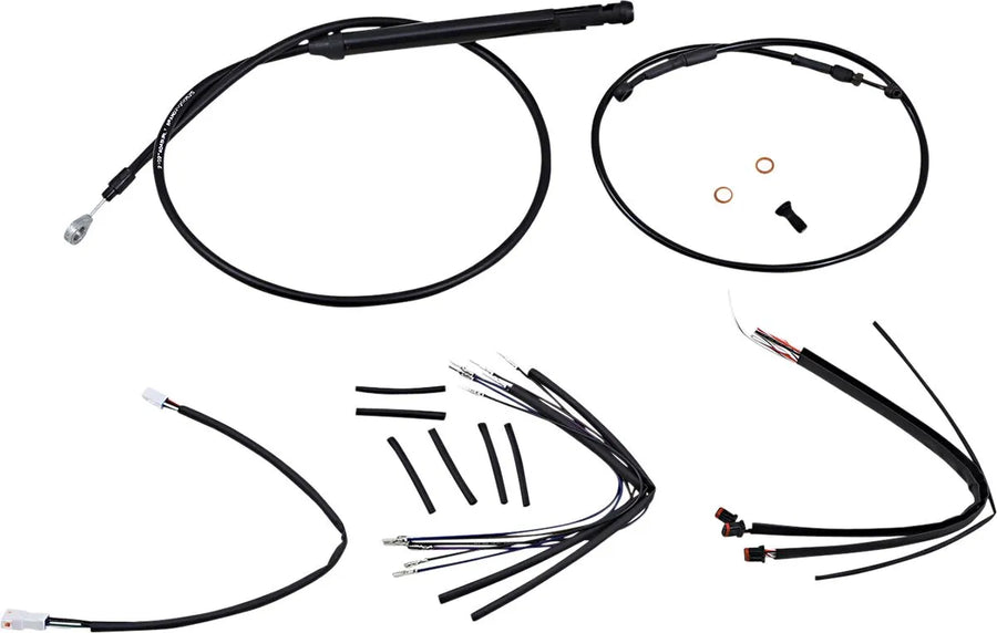 harley davidson flfb [BURLY BRAND] - Kit câble de guidon et conduite de frein pour guidon Burly Ape