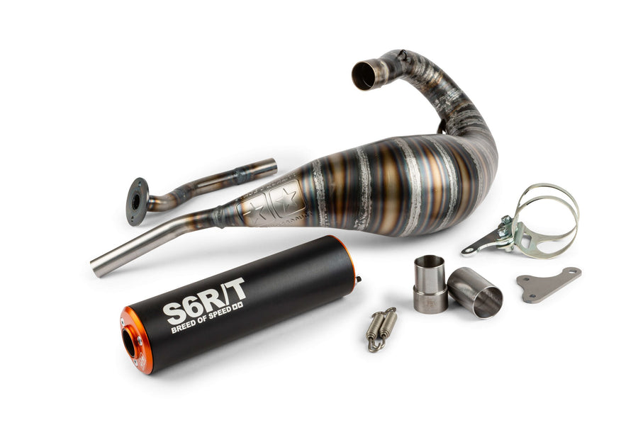 Beta RR Track 50 2T - Pot d'échappement 80 - 90cc CNC orange / noir