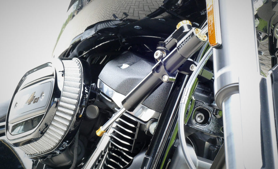 Harley Davidson FXLRS LOW RIDER S, FXLRST LOW RIDER ST [HYPERPRO] - Steering Damper Mounting Kit, Black (MK-HD18-S001-B)