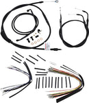 Harley Davidson FLSTC [BURLY BRAND] - Kit completo di cavi/linee manubrio in vinile nero per Ape Hanger-1