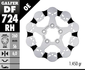 Harley-Davidson XL 1200 C Sportster Custom [2020] - Disco freno fisso Skull – Immagine 2