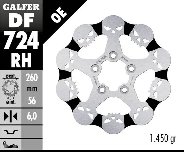 Harley-Davidson XR 1200 [2008-2010] - Fester Bremsscheibe Skull – Bild 4