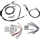 Harley Davidson Fxdwg [BURLY BRAND] – Komplettes schwarzes Vinyl-Lenkerzug/-Leitungsset für Ape Hanger