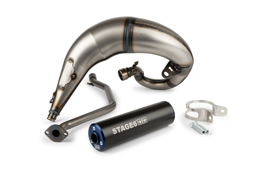 Beta RR Track 50 2T - Pot d'échappement Streetrace High Mount CNC bleu noir