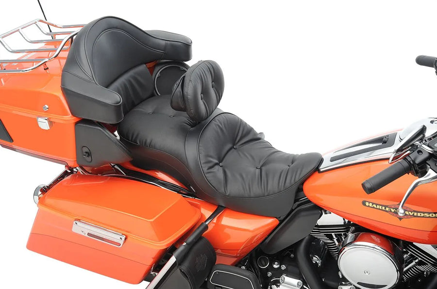 harley davidson touring [DRAG SPECIALTIES] – Siège en cuir 2 places, compatible dossier, touring