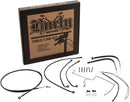 harley davidson fltruse [BURLY BRAND] - Complete stainless steel handlebar cable/brake line kit-2