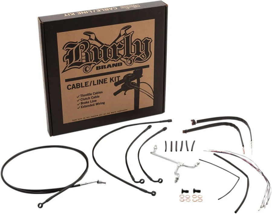 Harley Davidson Fltruse [BURLY BRAND] - Kit complet de câbles de guidon/conduites de frein en acier inoxydable