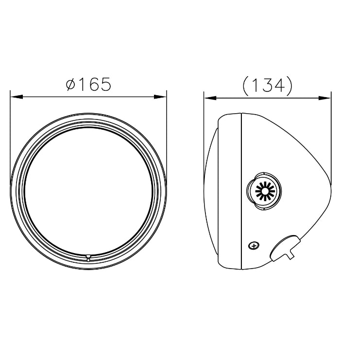 Moto Guzzi V7 – Phare H4 Bullet 5¾ pouces noir