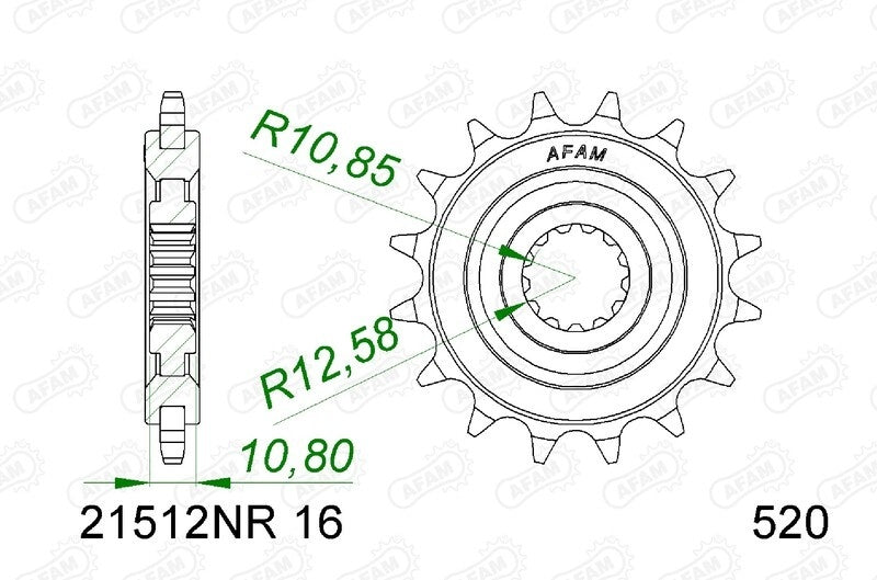 Yamaha XJ 6 N (RJ 19) [2009-2012] - Kettenkit 520 XSR4 - 16/46-118 - Standard Kettenrad Stahl