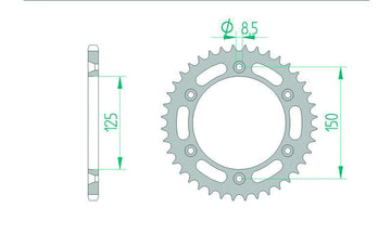 Ktm 790 DUKE ABS L A2 [2018-2020] - Kit catena 520 XHR4 - 16/41-116 - Corona standard acciaio