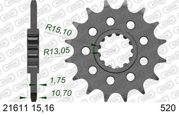 Yamaha Ténéré 700 Rally [2025-2026] - Kit catena 520 XHR4 - 15/46-122 - Corona standard acciaio