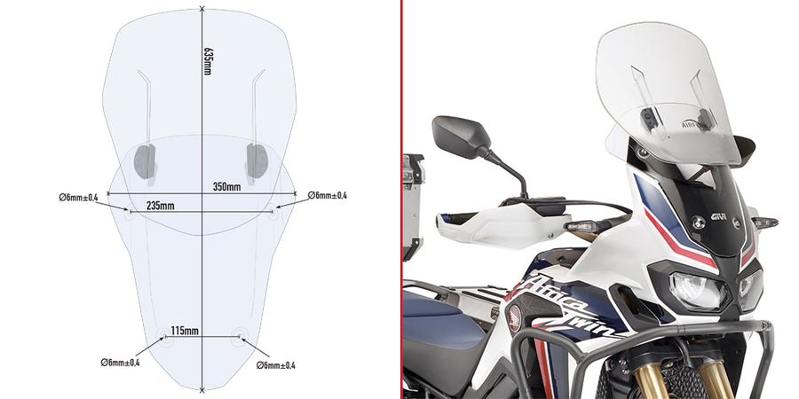 HONDA CRF 1000 L AFRICA TW [2018-2019] - Parabrezza per moto