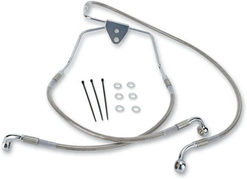 harley davidson flhtc [DRAG SPECIALTIES] - Kit de durites de frein rallongées en acier inoxydable