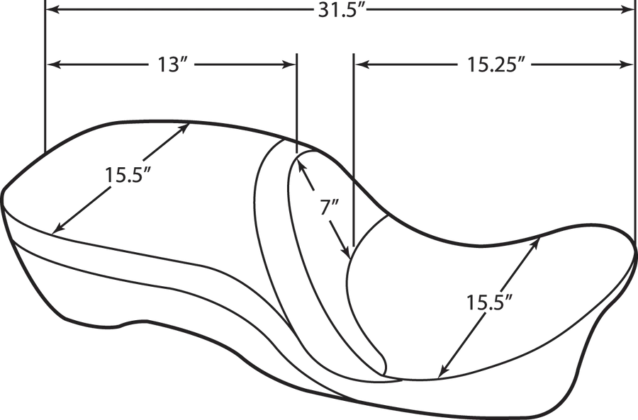 harley davidson touring [DRAG SPECIALTIES] – 2-Up leather seat, backrest compatible, touring