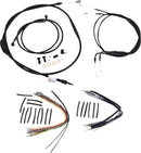 harley davidson flst [BURLY BRAND] - Complete Black Vinyl Handlebar Cable/Line Kit for Ape Hanger-2