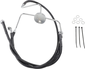 harley davidson flhri [DRAG SPECIALTIES] – Verlängertes schwarzes Vinyl-Bremsleitungs-Kit