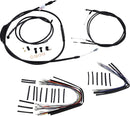 Harley Davidson Fxst [BURLY BRAND] - Kit completo di cavi/linee manubrio in vinile nero per Ape Hangers-1