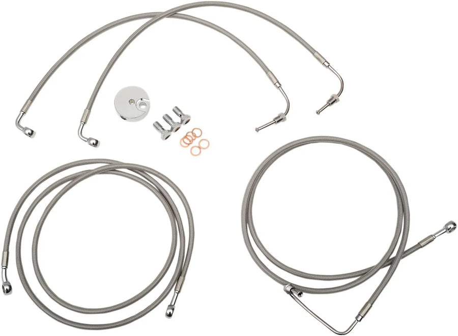 harley davidson fltr [LA CHOPPERS] - Kit de conduites de frein en acier inoxydable