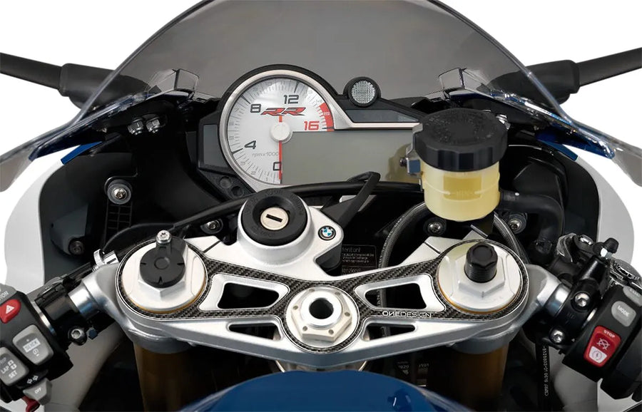 BMW S 1000 RR [ONEDESIGN] – vista frontale del cuscinetto di protezione della tripla pinza