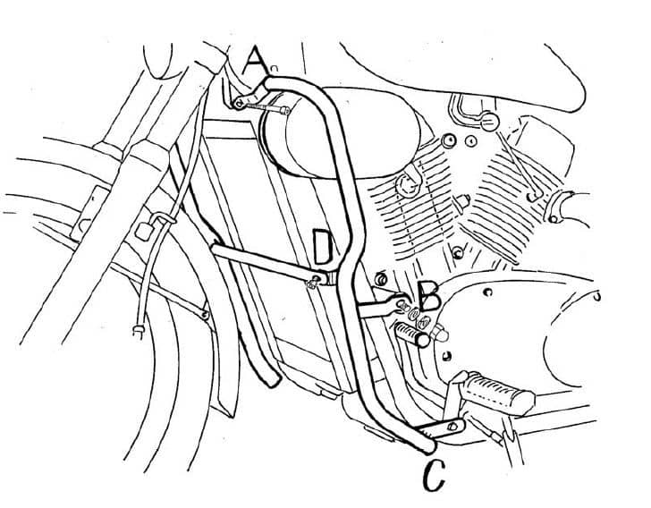 Kawasaki VN 1500 [1988-2004] - barre de protection des moteurs
